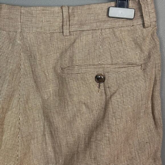 Ballin Pants Trousers Linen Size 34 Relax Pleated Houndstooth preppy old money - Picture 5 of 7